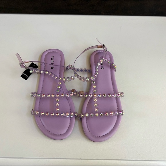 NWT Torrid Embellished Jelly Gladiator Sandals 8.5 Wide - Picture 3 of 7